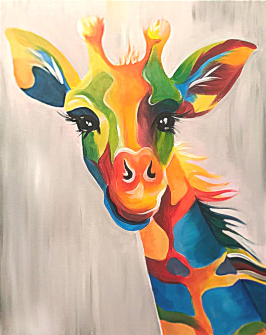 RAINBOW GIRAFFE SUMMER PAINT PARTY FOR KIDS